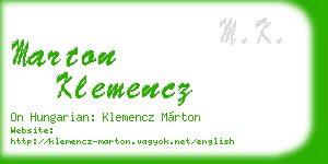 marton klemencz business card