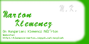 marton klemencz business card